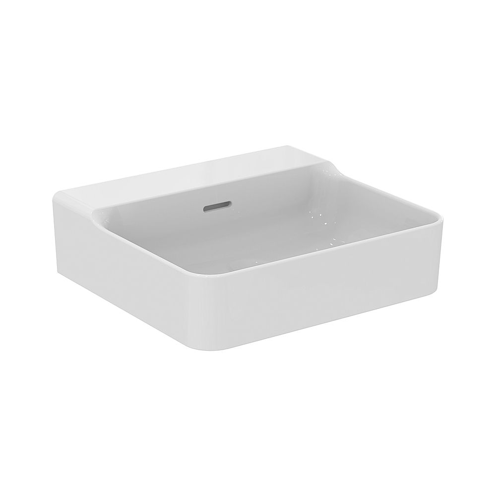 Lavabo Conca Standard Ideal, sans trou de robinet, avec trop-plein, 500x450x165 mm, Blanc avec IdealPlus
