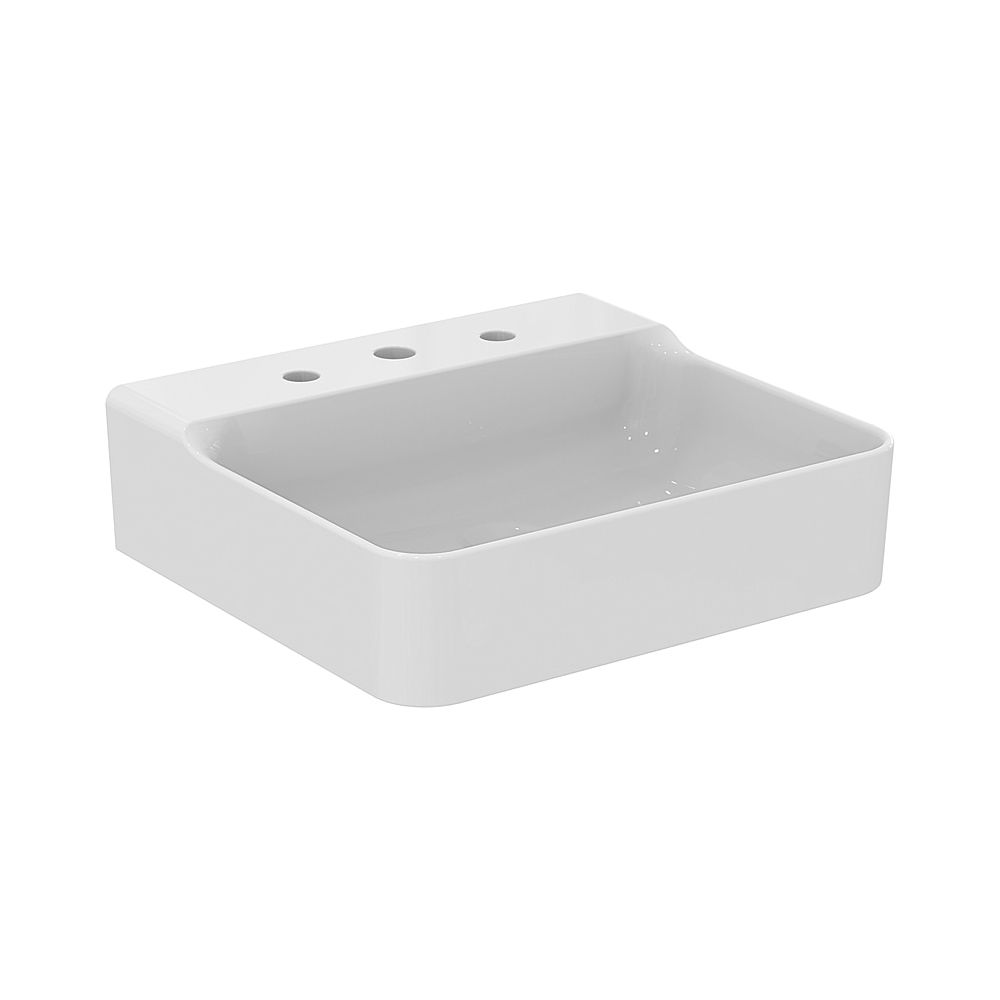 Ideal Standard Lavabo Conca, 3 trous de robinet, sans trop-plein 500x450x145 mm, poli, blanc avec IP