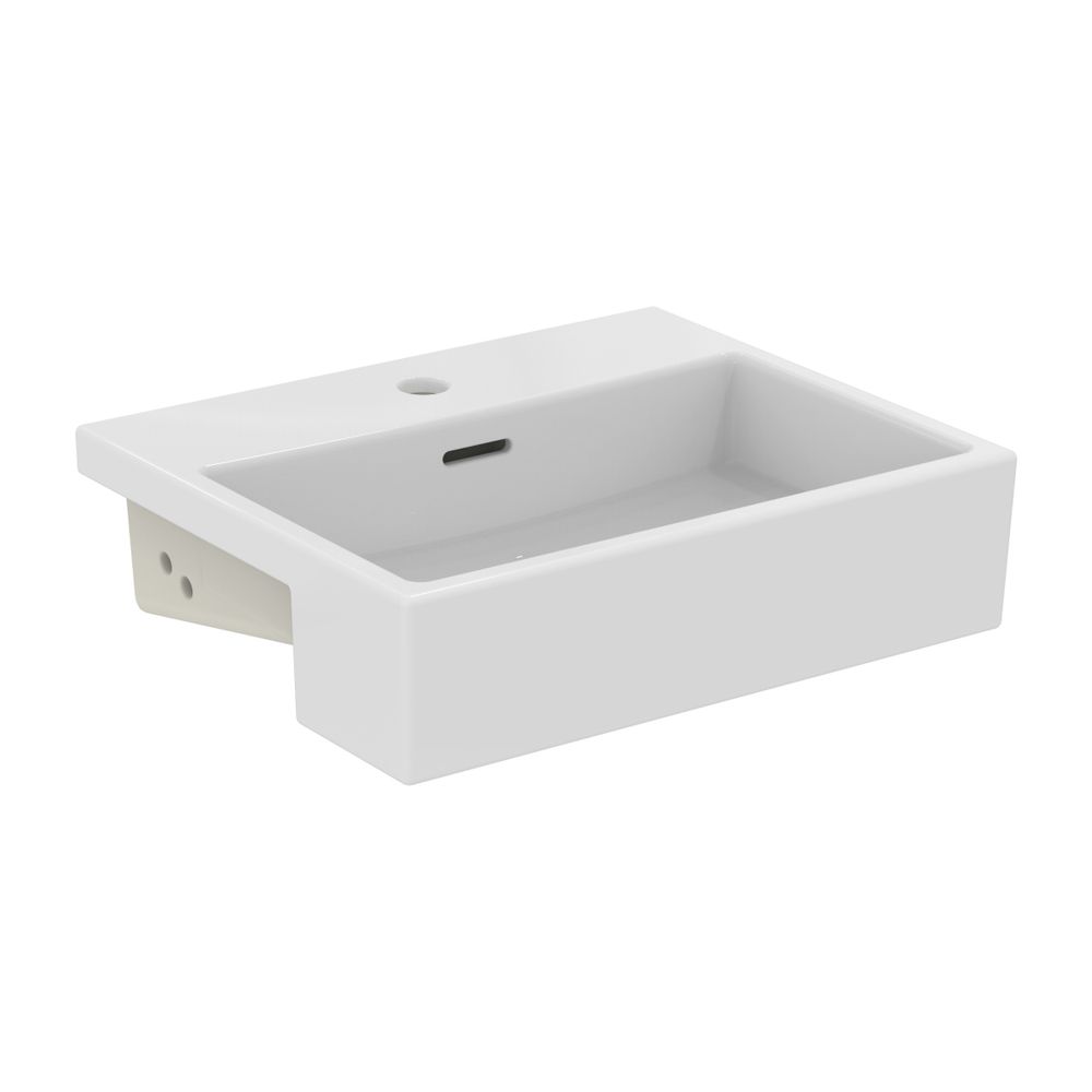 Ideal Standard Lavabo à encastrer partiel Extra, 1 trou de robinet, avec trop-plein 500x420x145mm, Blanc avec IdealPlus
