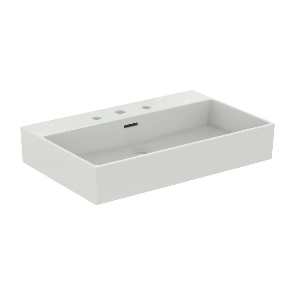 Lavabo Extra Ideal Standard avec 3 trous de robinet, avec trop-plein 700x450x150 mm poli Blanc avec IP