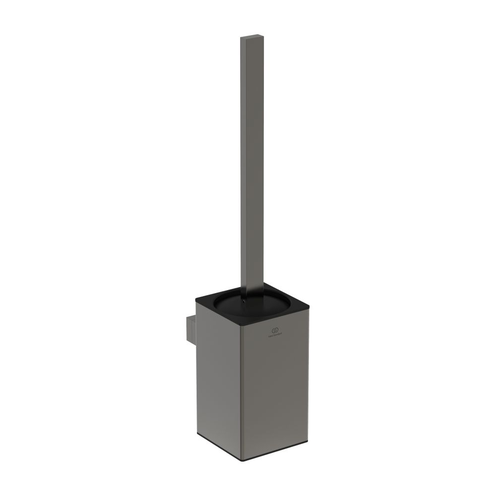 Kit de brosse WC Ideal Standard Conca Cube, design angulaire, Magnetic Grey