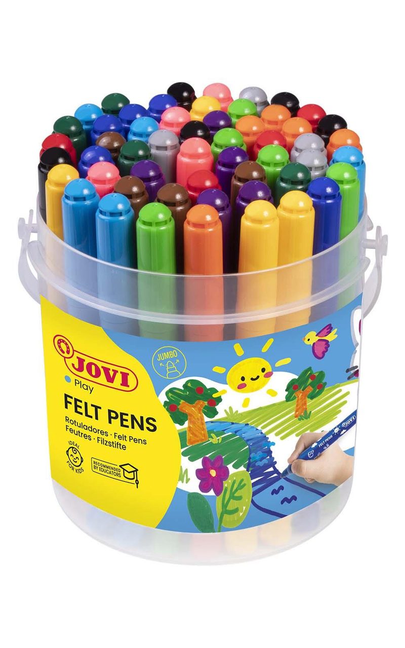 JOVI Feutres jumbo multicolores 1 boîte = 48 pièces — lot de 48 pièces