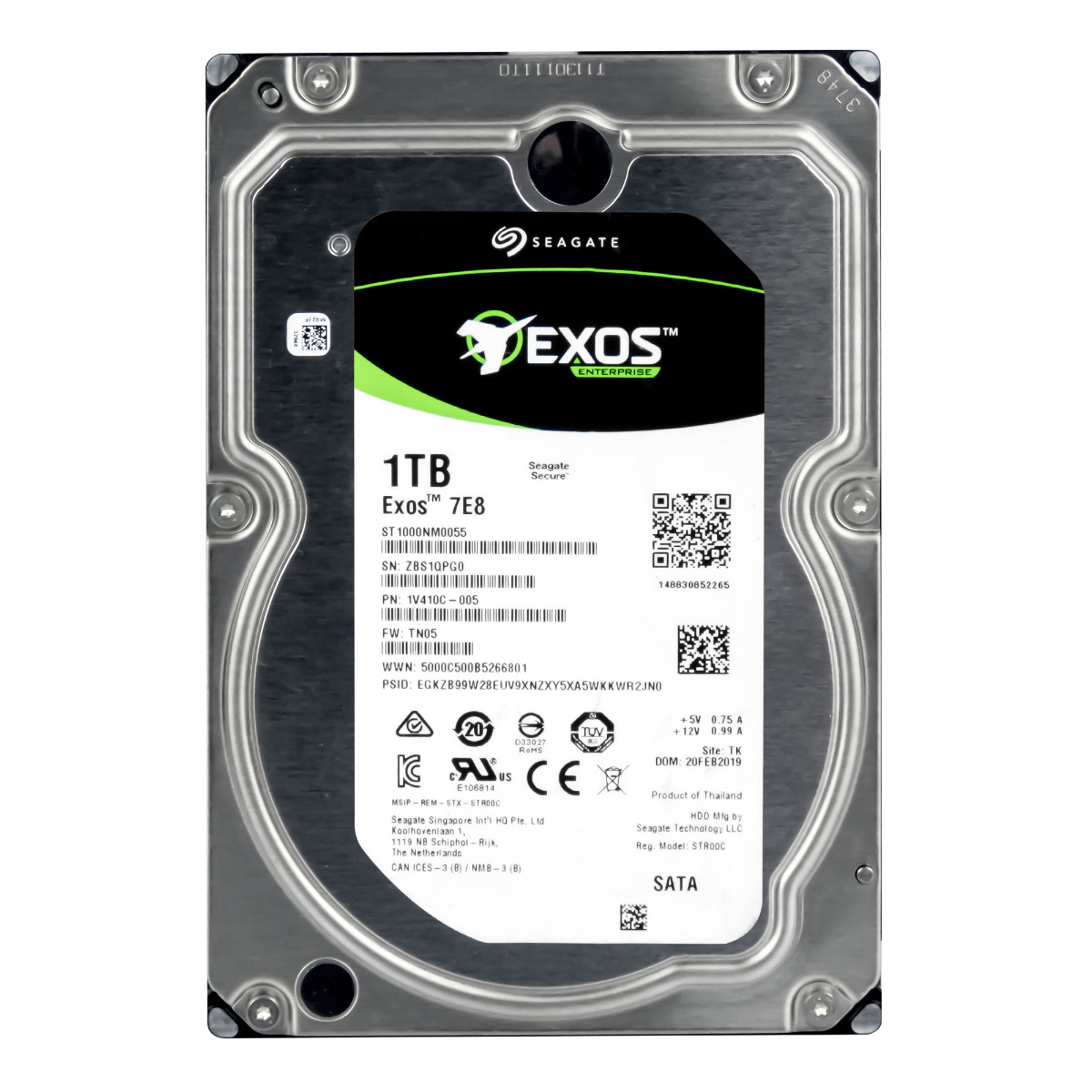 SEAGATE EXOS 7E8 1 To 7 200 tr/min 128 Mo 3,5'' SATA III ST1000NM0055