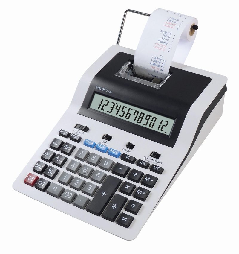 Calculatrice de bureau imprimante Rebell PDC30 blanc/noir
