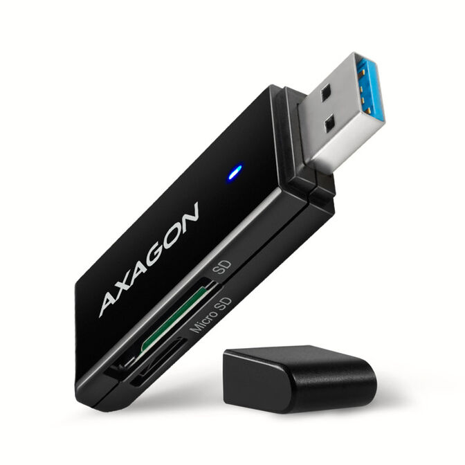 AXAGON CRE-S2N Lecteur de cartes USB-A 3.2 Gen 1, SD, microSD - noir