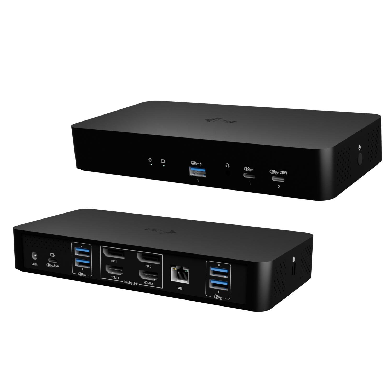Station d'accueil intelligente i-Tec Universal Dual Display avec Power Delivery 100W, 2x HDMI, 1x LAN, 2x USB 3.2 Gen 1, 3x USB 3.2 Gen 2, 1x Mic