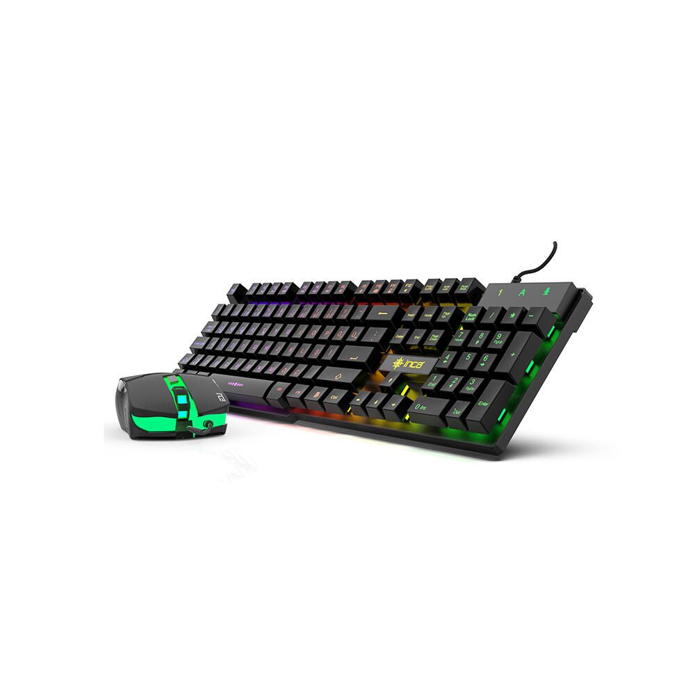 Clavier-souris gaming filaire INCA IKG-448 noir (QWERTZ) RGB-LED, USB, 3200 DPI
