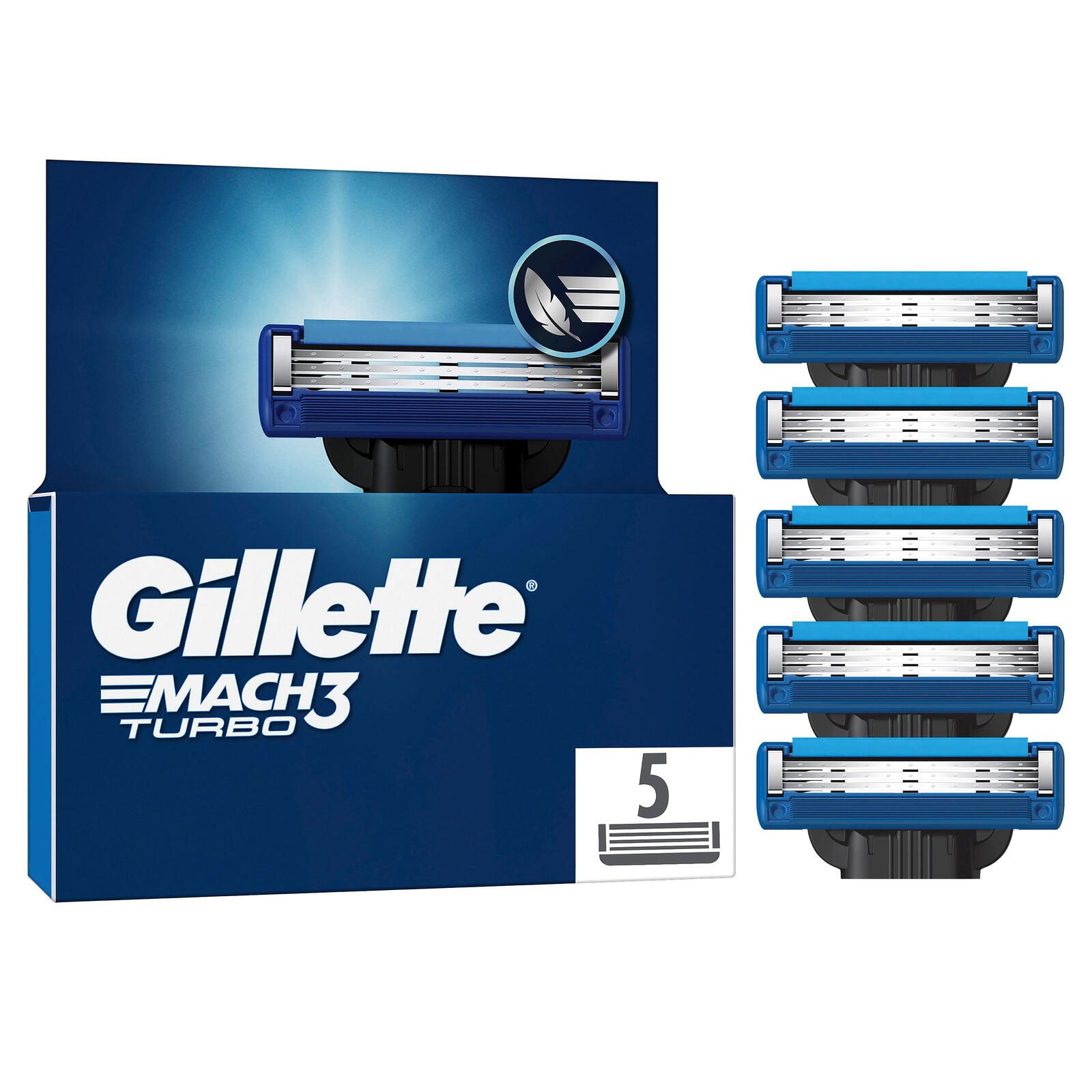 Lames de rasoir Gillette MACH3 TURBO 5 pièces — lot de 5 pièces