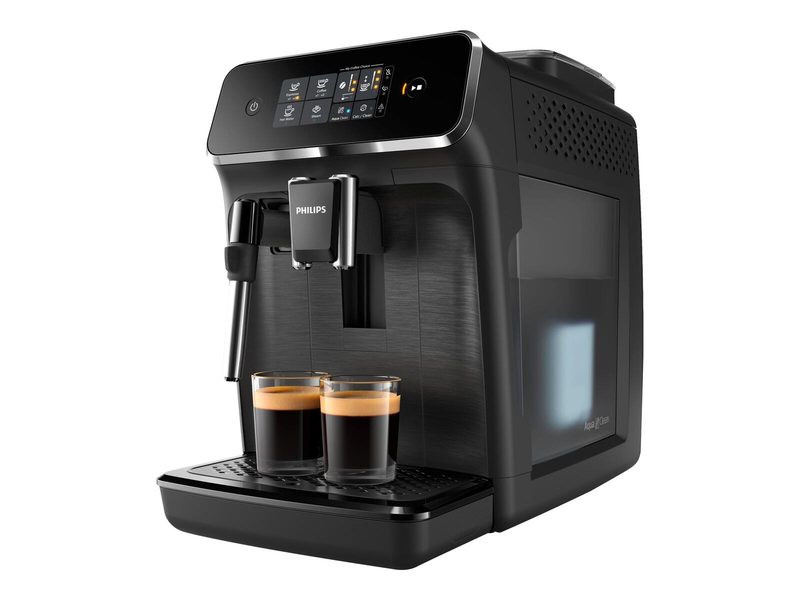 Machine à café automatique Philips Series 2200 EP2220/10 noir mat avec mousseur à lait, 15 bars