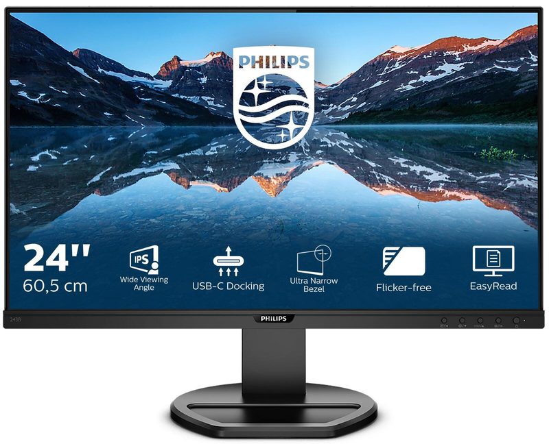 Philips 243B9 écran 60,5 cm (23,8 pouces) Full HD, dalle IPS, DisplayPort, HDMI, VGA, station d'accueil USB-C, PowerSensor
