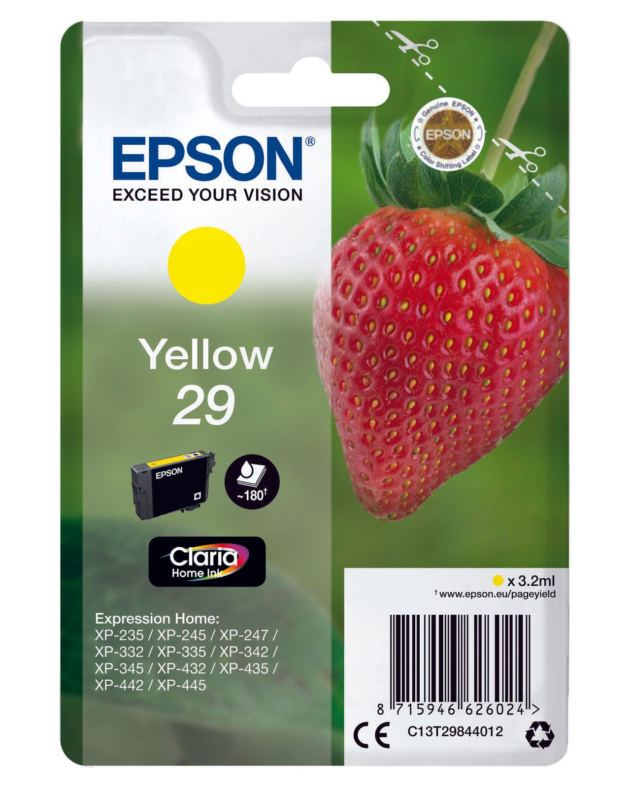 Cartouche d'encre Epson Original 29 (C13T29844012) - jaune