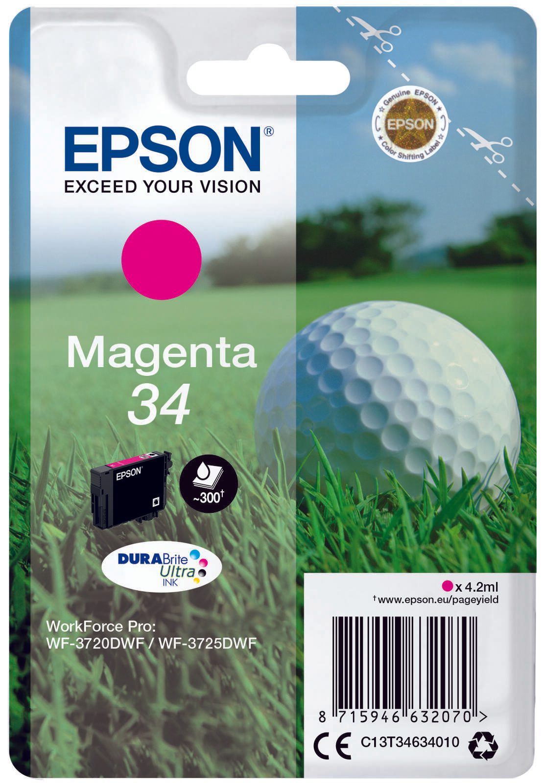Cartouche d'encre Epson Original 34 magenta 300 pages 4,2 ml (C13T34634010)