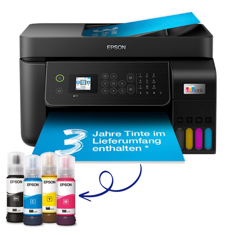 Imprimante multifonction Epson EcoTank ET-4800 format A4, 4 en 1, imprimante, scanner, photocopieur, fax, 3 ans d'encre incluse