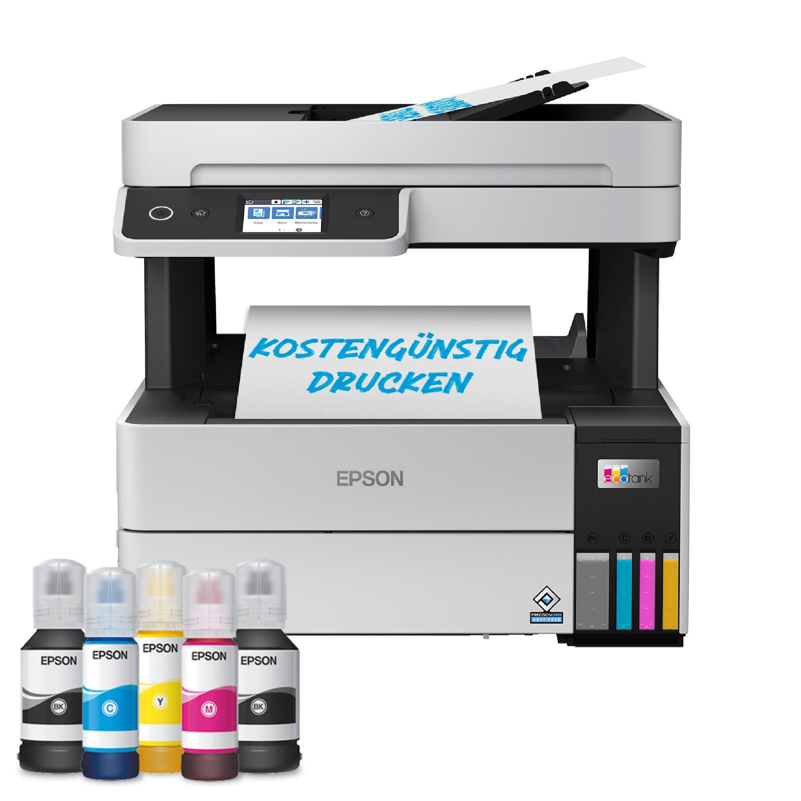 Imprimante multifonction à réservoir d'encre Epson EcoTank ET-5150 A4, 3-en-1, imprimante, scanner, photocopieur, 3 ans d'encre incluse