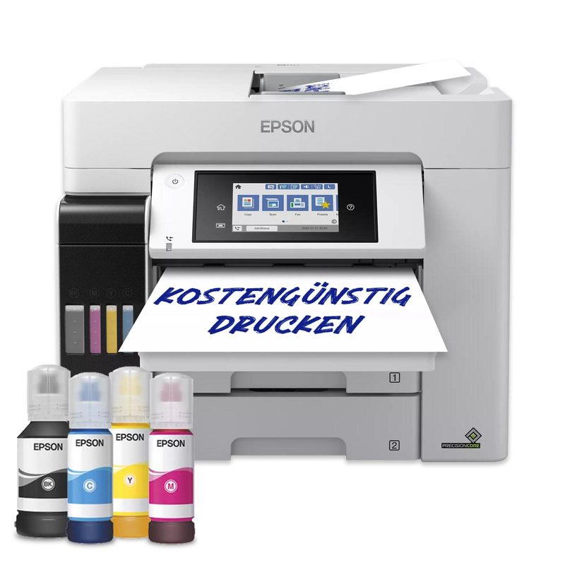Epson EcoTank Pro ET-5885 - Imprimante multifonction A4, 4-en-1, jet d'encre, réservoirs d'encre, scanner, photocopieur, fax, LAN