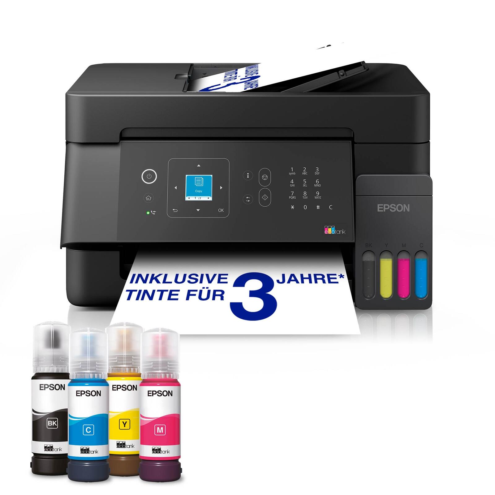 Imprimante multifonction Epson EcoTank ET-4900 A4 - 4 en 1 (imprimante, scanner, photocopieur, fax) - 3 ans d'encre incluse