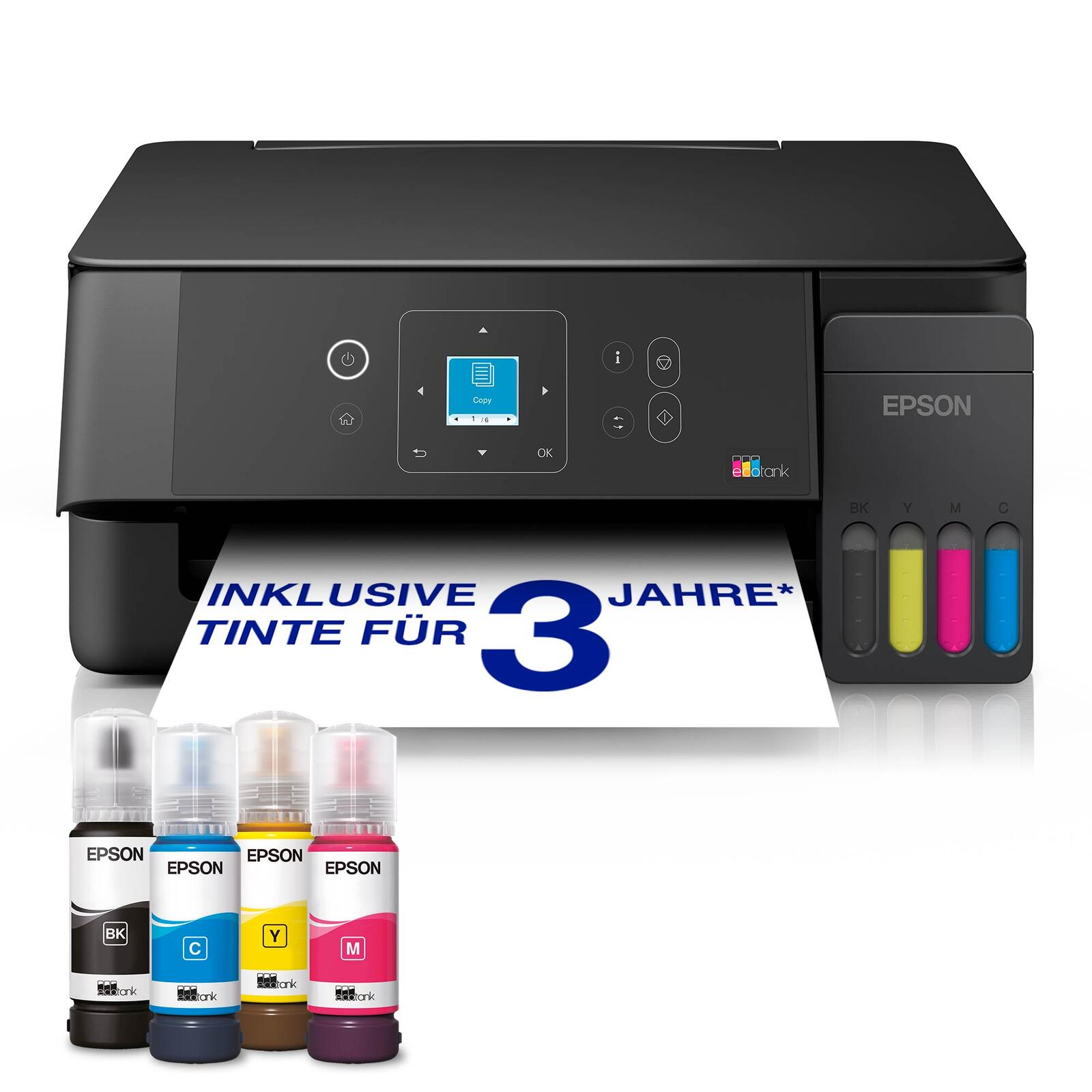 Epson EcoTank ET-2920 Imprimante multifonction à réservoir d'encre A4, 3-en-1, impression, numérisation, copie, 3 ans d'encre incluse