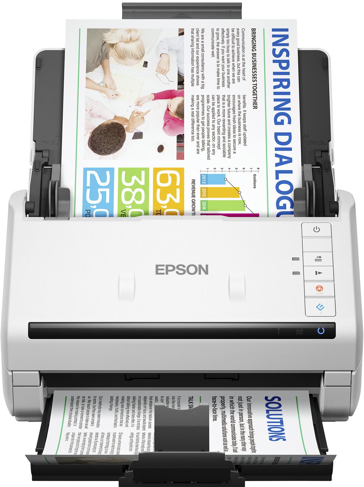 Scanner de documents Epson WorkForce DS-530III A4, recto-verso, USB, Wi-Fi, capteur à ultrasons, 40 pages/minute