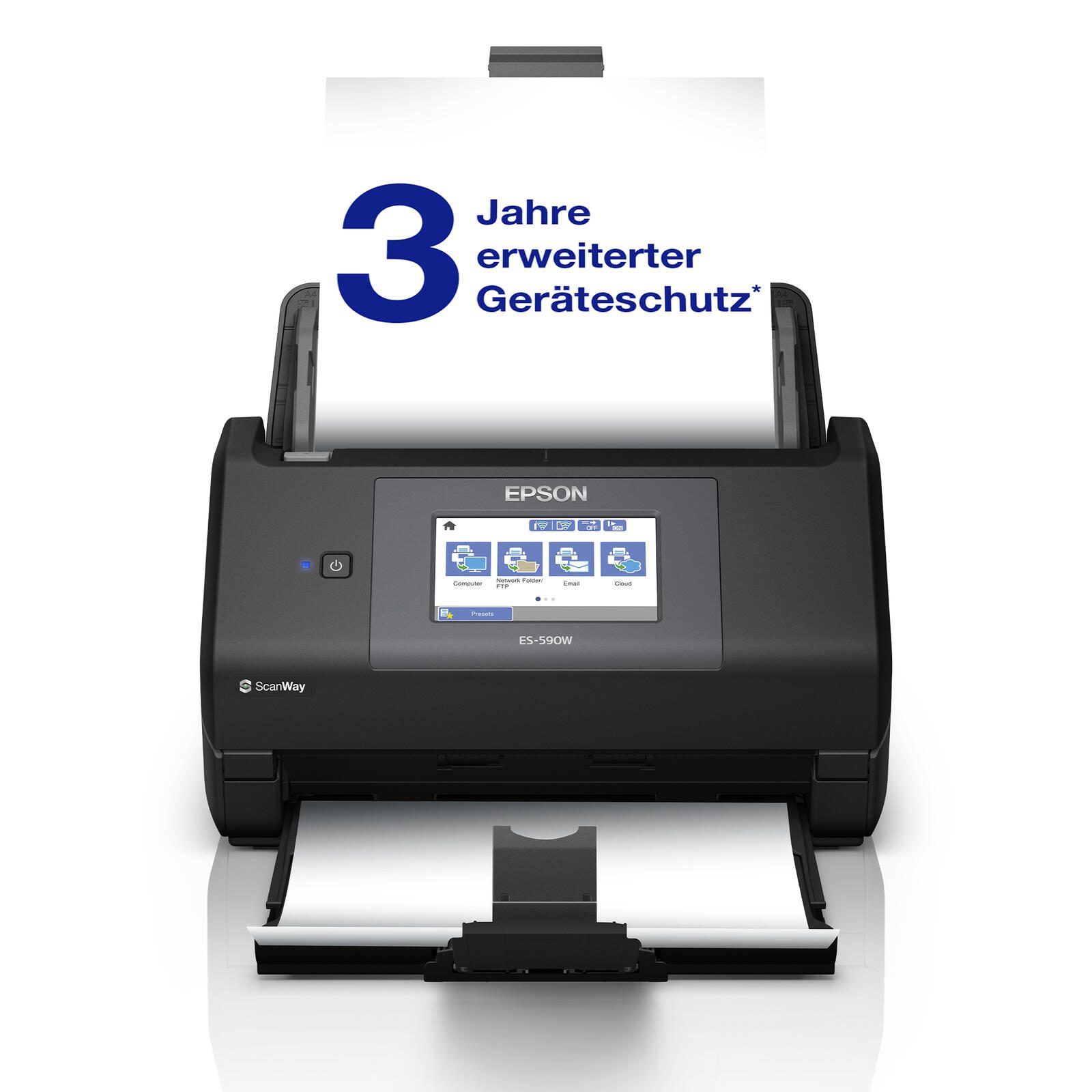 Scanner de documents Epson WorkForce ES-590W A4, USB, Wi-Fi, recto-verso, 45 pages/min