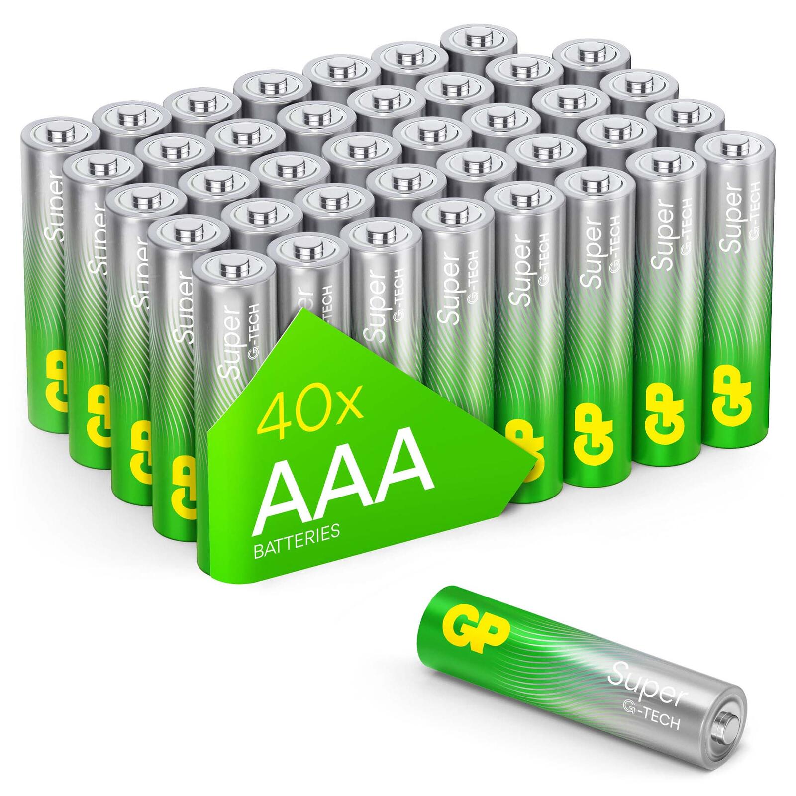 Piles GP Micro AAA 1,5 V 1 pack = 40 pièces — lot de 40 pièces