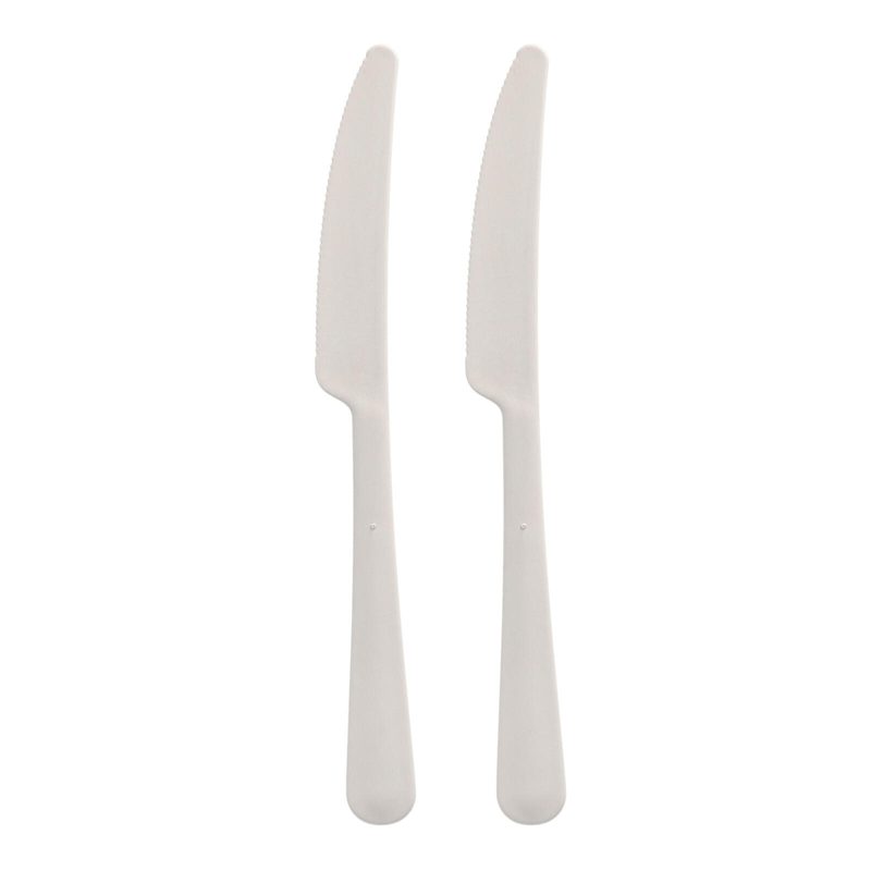 Couteaux réutilisables circulware RESPONSIBLES blancs 1 boîte = 200 pièces — lot de 200 pièces