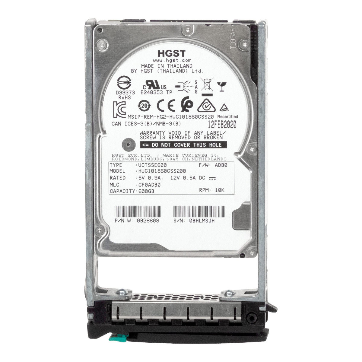HGST UltraStar C10K1800 600 Go 10 000 tr/min 128 Mo SAS-3 2,5'' HUC101860CSS200