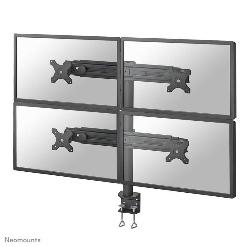 Neomounts FPMA-D700D4 Support de table pour 4 écrans de 19 à 30 pouces, max. 8 kg, VESA 75x75 - 100x100 mm