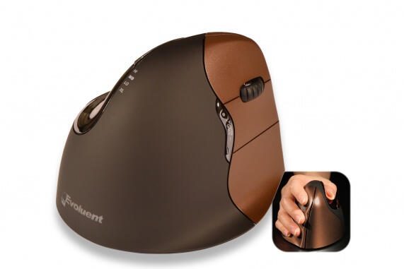BakkerElkhuizen Evoluent4 Wireless Souris pour droitiers marron
