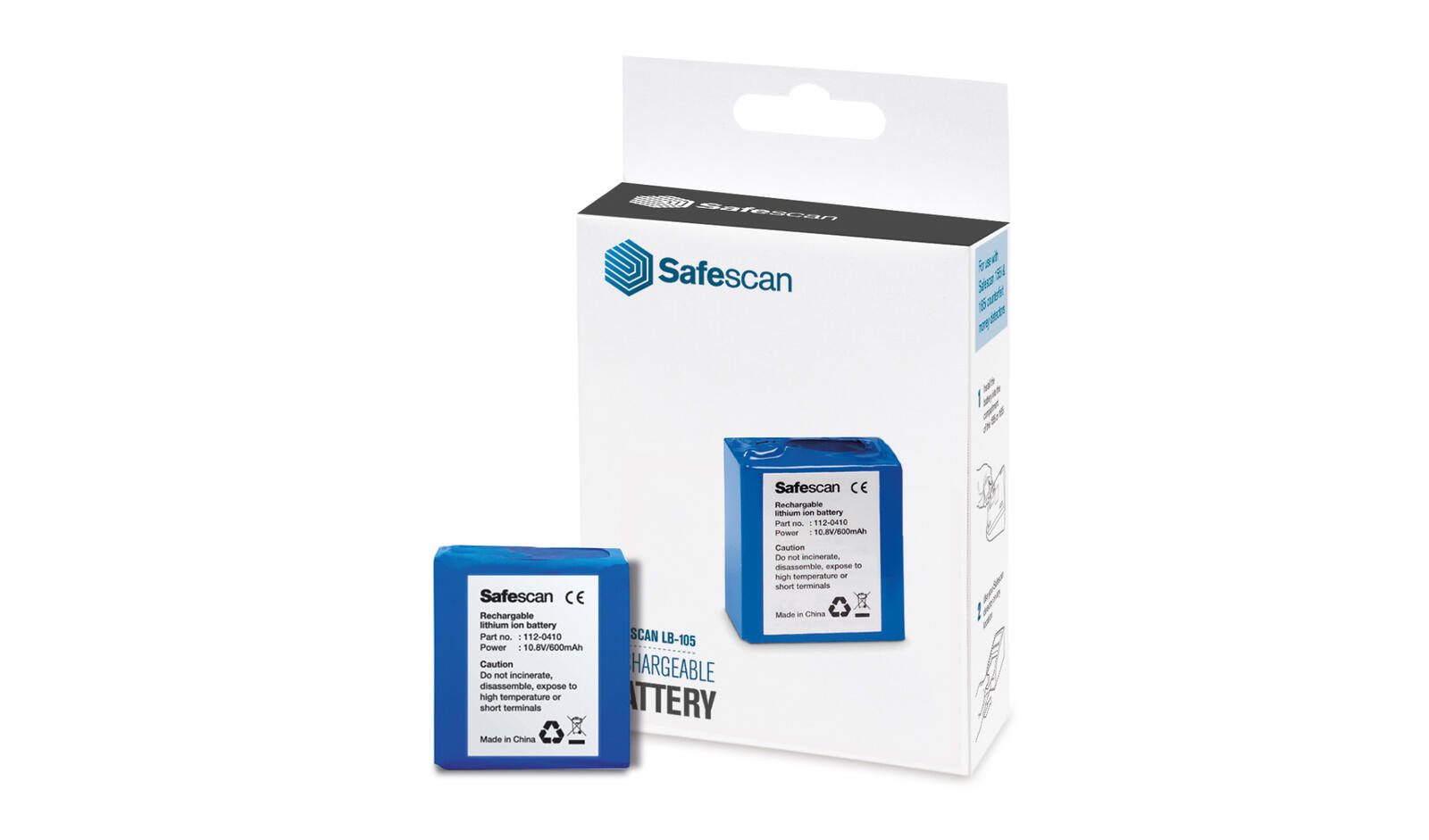 Batterie Li-ion Safescan pour appareils de vérification de billets LB-105 600 mAh