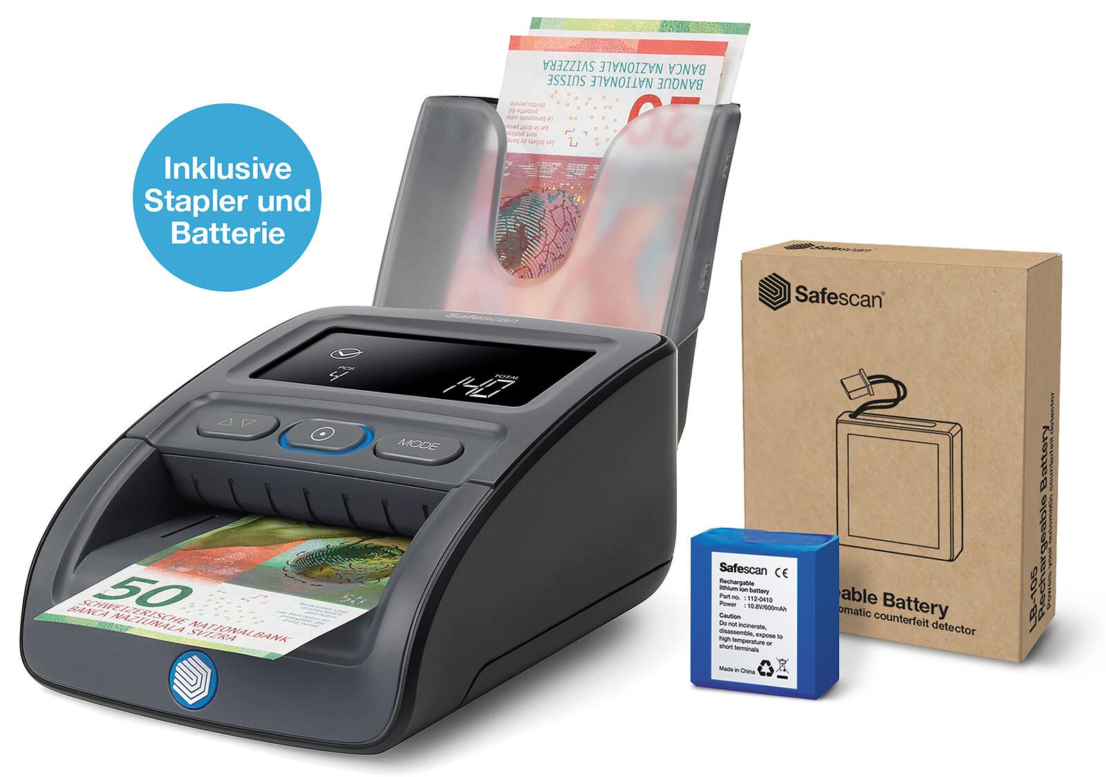 Détecteur de billets de banque Safescan 155-S (G2) Complete