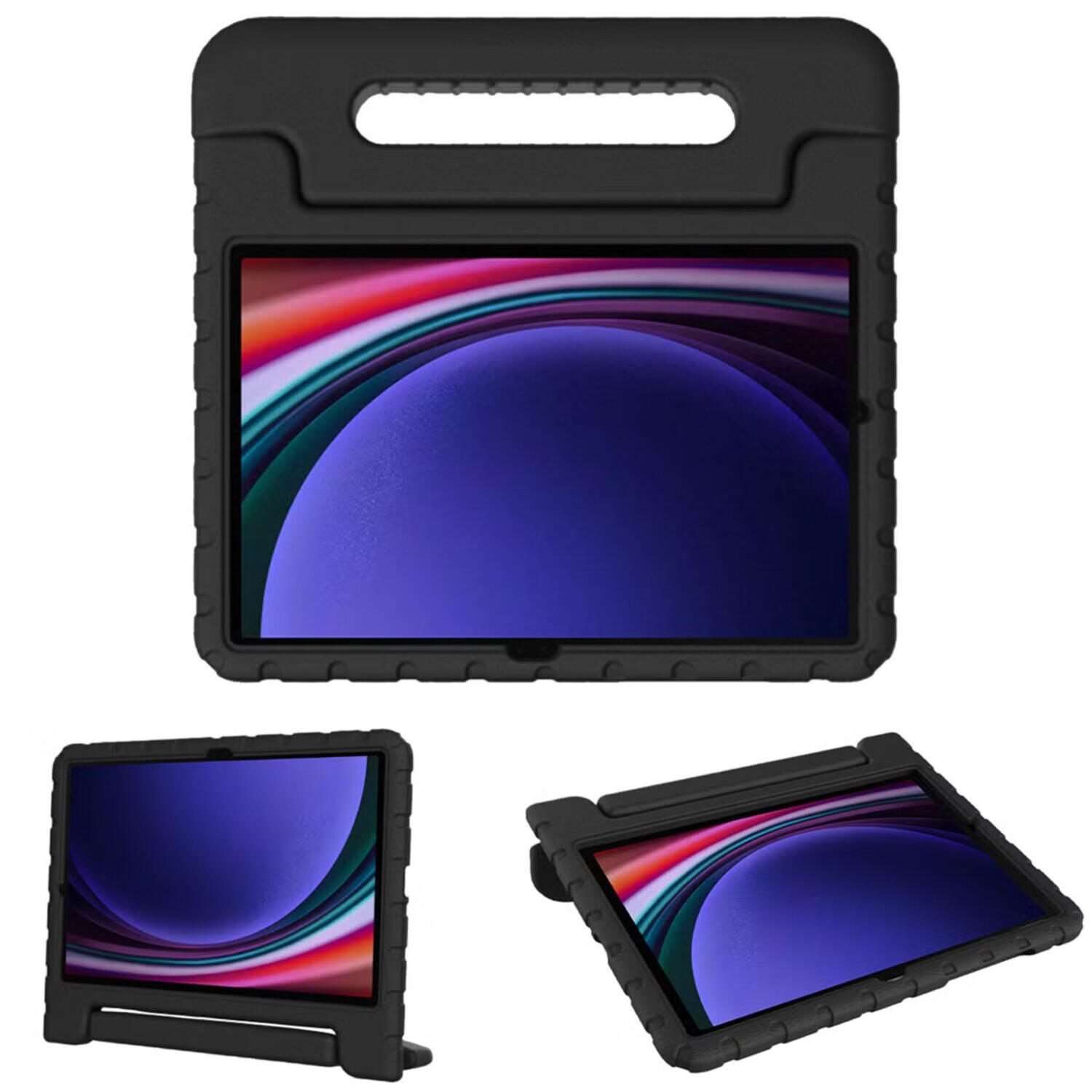 Housse de protection pour enfant avec poignée sécurisée pour Samsung Galaxy Tab S11 / S9 / S10 Lite / S10 FE / S9 FE 10,9 pouces - Noir