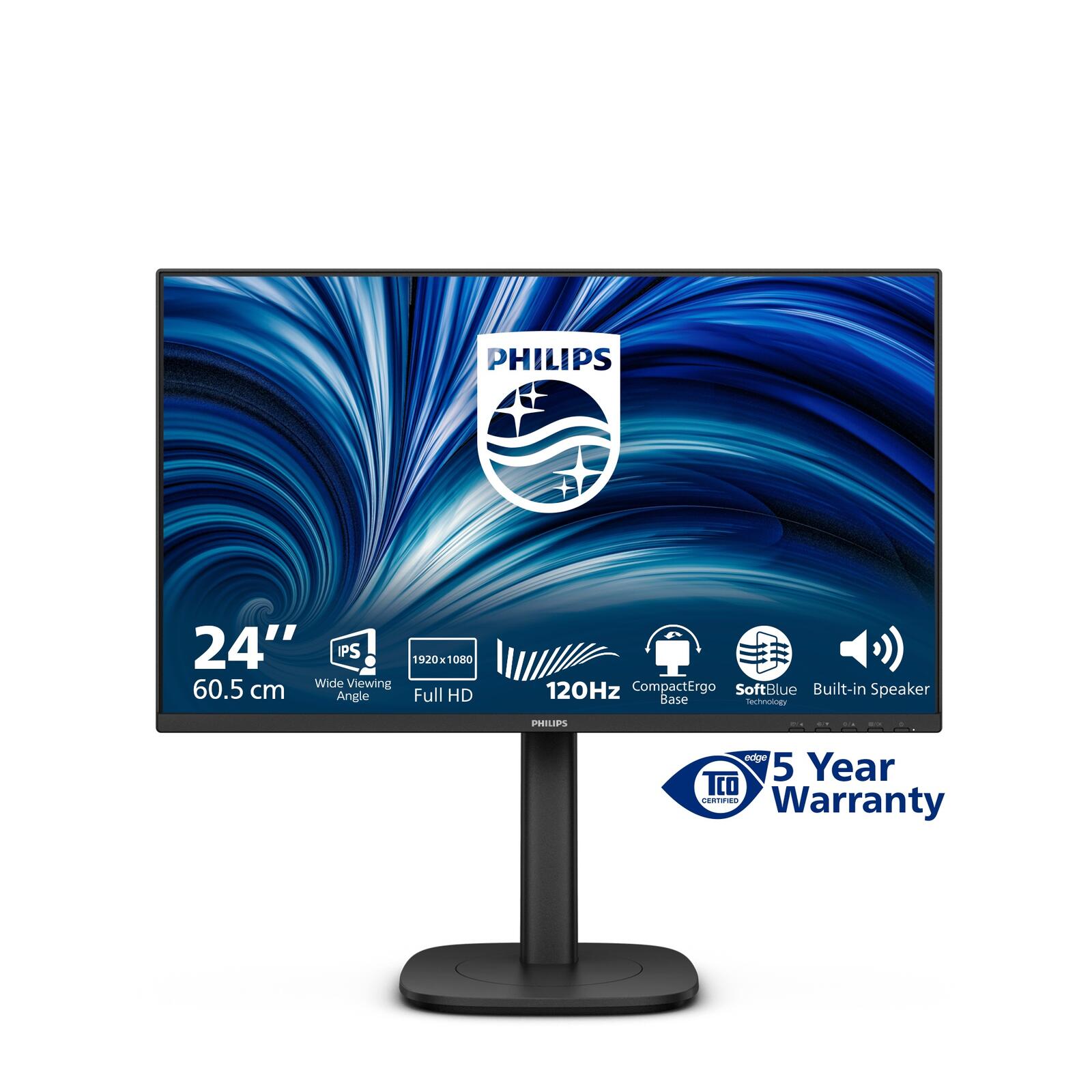 Philips 24B2N3200J Écran 61 cm (24") Full HD (1920 x 1080), écran IPS, 4 ms, 120 Hz, VGA, HDMI, DisplayPort