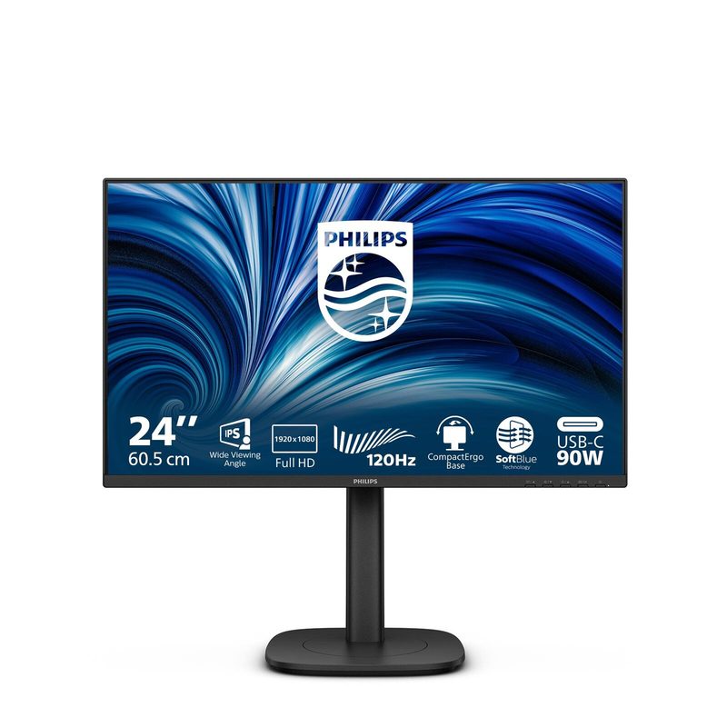 Écran Philips 24B2U3301 60 cm (24") Noir Full HD (1920 x 1080), écran IPS, 4 ms, 120 Hz, DisplayPort, HDMI