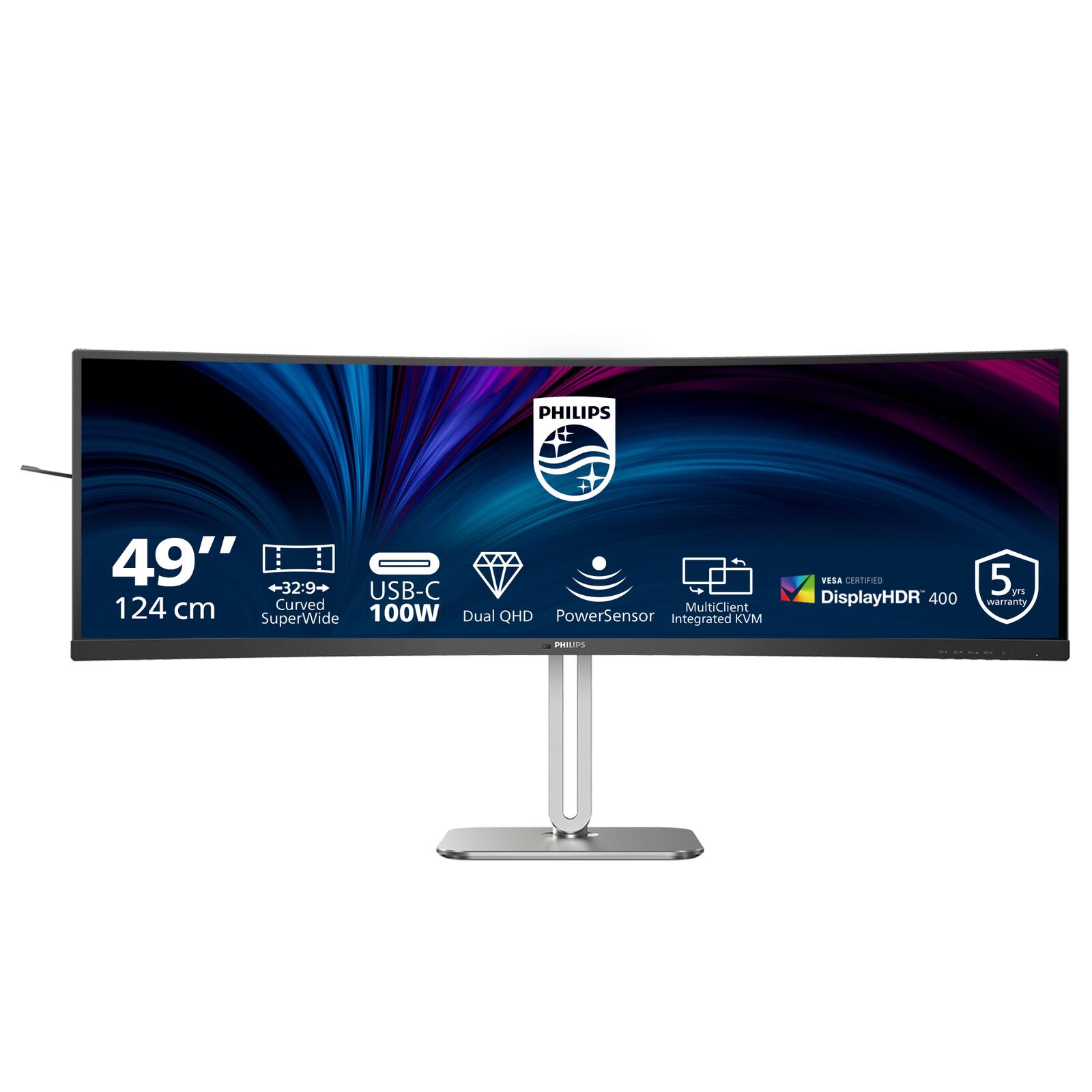 Philips 49B2U5900C/00 Écran 124,5 cm (49") Dual QHD, VA LCD, DisplayPort, HDMI, USB-C, Haut-parleurs