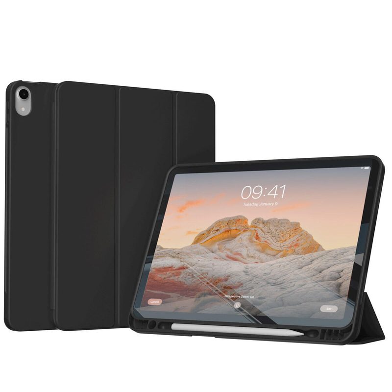 Accezz Housse pliable intelligente en silicone pour Apple iPad 11 (2025) 11 pouces A16 / iPad 10 (2022) 10,9 pouces - Noir