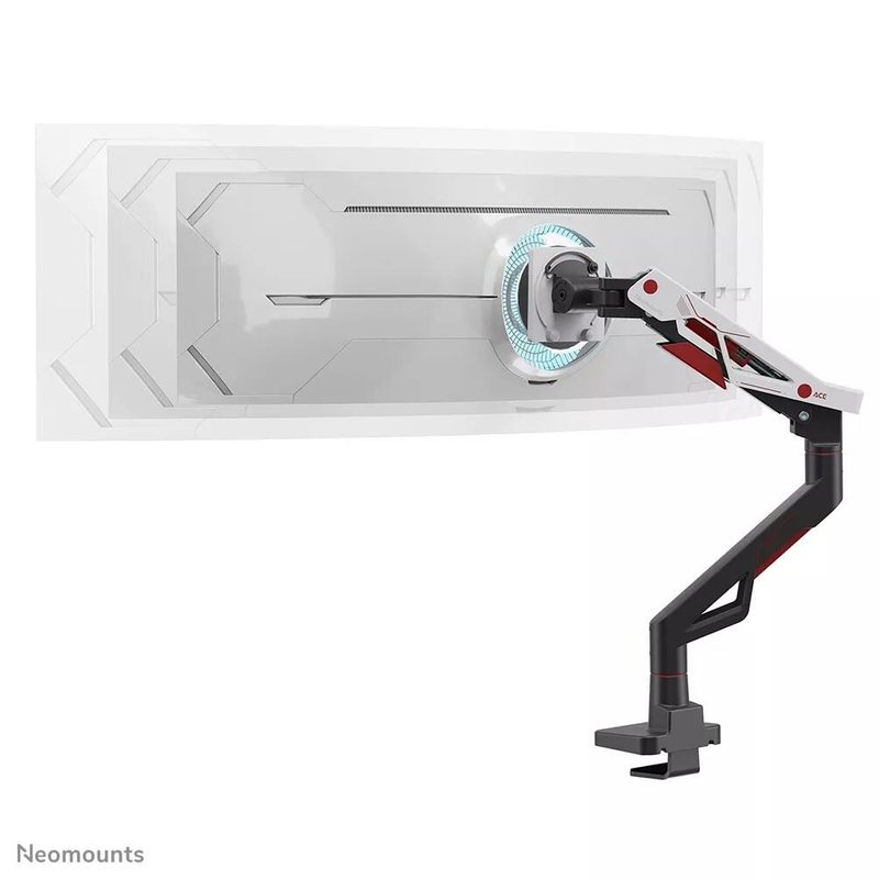 Support pour écran gaming Neomounts ACE DS70-256RD1 fixation sur table 61-145 cm 24-57" bras articulé à gaz, Topfix, butée 180°, max. VESA 200x200 mm, charge max. 30kg (24kg écran incurvé)