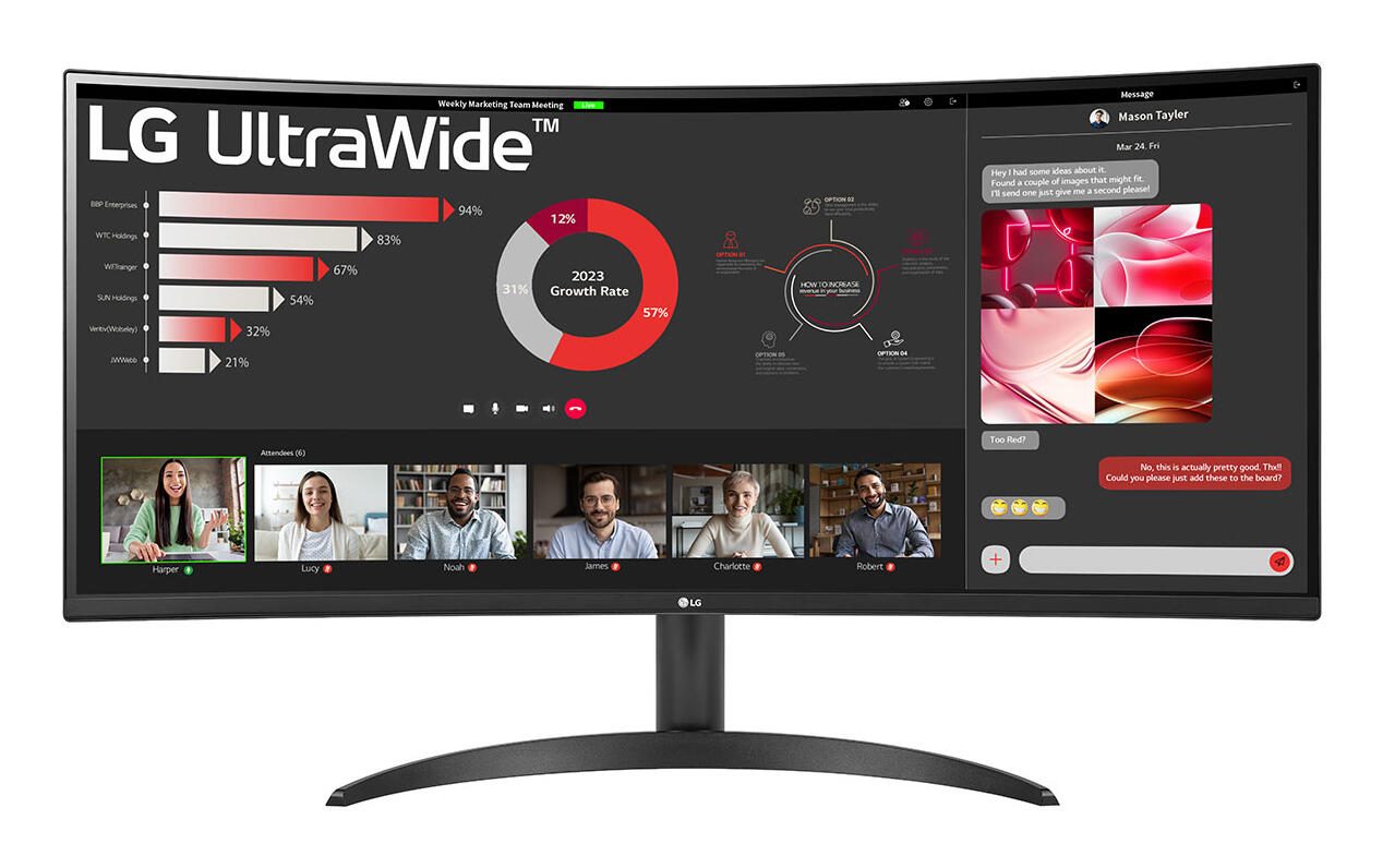 Écran LG 34WR50QK-B UltraWide Quad HD 86,4 cm (34") WQHD (3440 x 1440 pixels), panneau VA, 5 ms, 100 Hz, DisplayPort 1.4