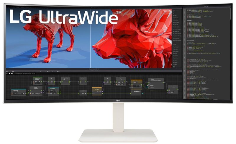 Écran LG UltraWide 38BR85QC-W 95,29 cm (37,5 pouces) QHD+, IPS, 1 ms, 144 Hz, HDMI, DisplayPort, Hub USB, Ethernet