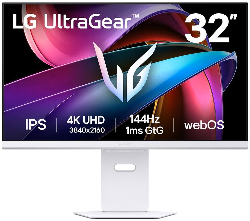 LG UltraGear 32G810SA-W KI Smart Gaming Monitor 81,3 cm (32 pouces) 4K UHD, IPS, 1 ms, 144 Hz, HDMI, DisplayPort, USB-C, Hub USB