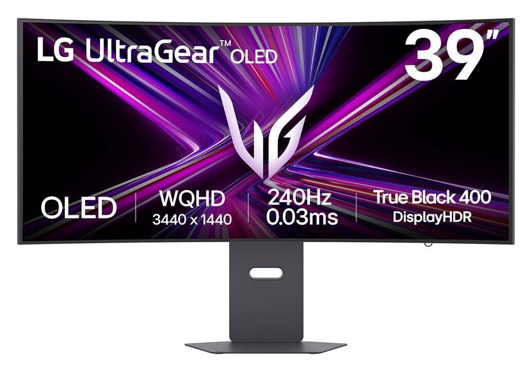 Moniteur gaming incurvé LG UltraGear™ OLED 39GX900A-B 99,1 cm (39") WQHD, OLED, 0,03 ms, HDMI, DisplayPort, Hub USB, AMD FreeSync, G-Sync