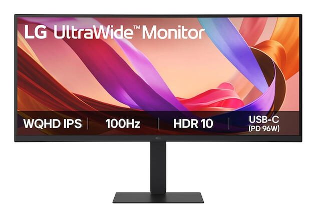 Écran large incurvé LG 34U650A-B 86,71 cm (34") WQHD (3440 x 1440 pixels), IPS, 5 ms, 100 Hz, DisplayPort, HDMI