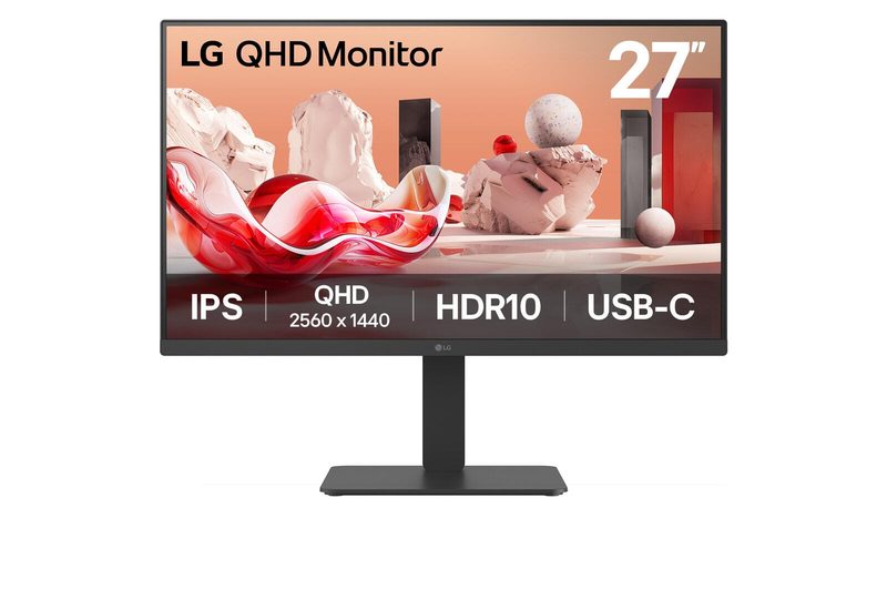 Écran LG 27BA65QB-T 68,6 cm (27 pouces) WQHD (2560 x 1440), dalle IPS, 5 ms, HDMI, DisplayPort, USB-C