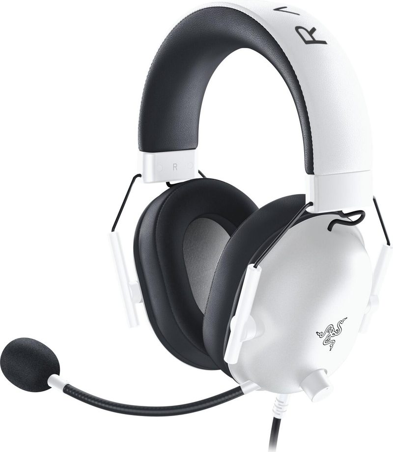 Casque gaming Razer BlackShark V2 X, blanc, filaire, connecteur 3,5 mm, circum-auriculaire, stéréo, microphone