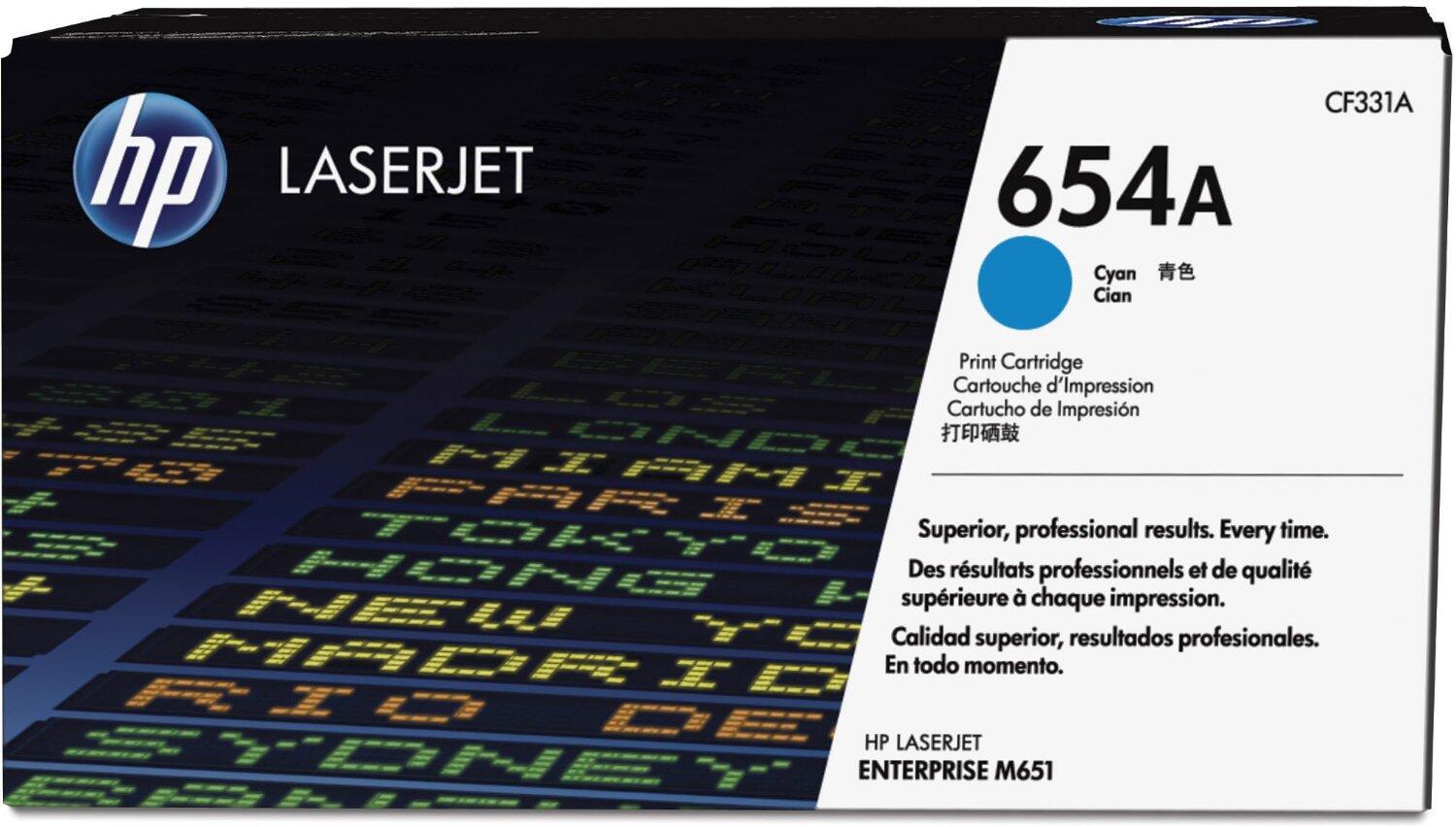 Cartouche de toner cyan HP Original 654A 15 000 pages (CF331A)