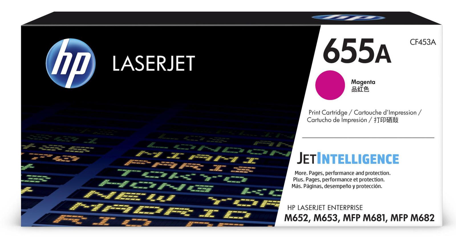 Cartouche de toner magenta HP Original 655A 10 500 pages (CF453A)