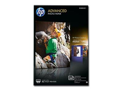 Papier photo brillant HP Advanced - 100 x 150 mm - 250 g/m² - 100 feuilles - pour Deskjet 2050 J510 Env