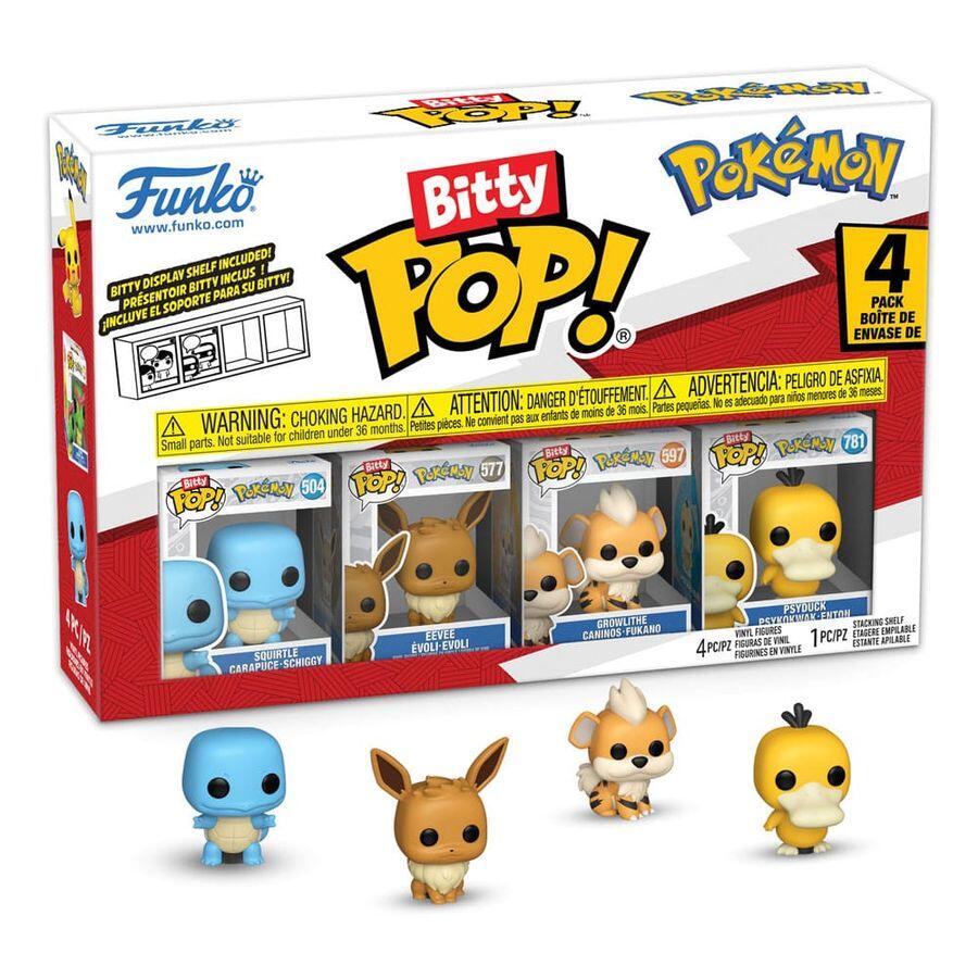 Funko Pop! Games Figurenset Bitty Pop Pokémon Série 4 - Pack de 4 (Schiggy + Evoli + Fukano + Enton)