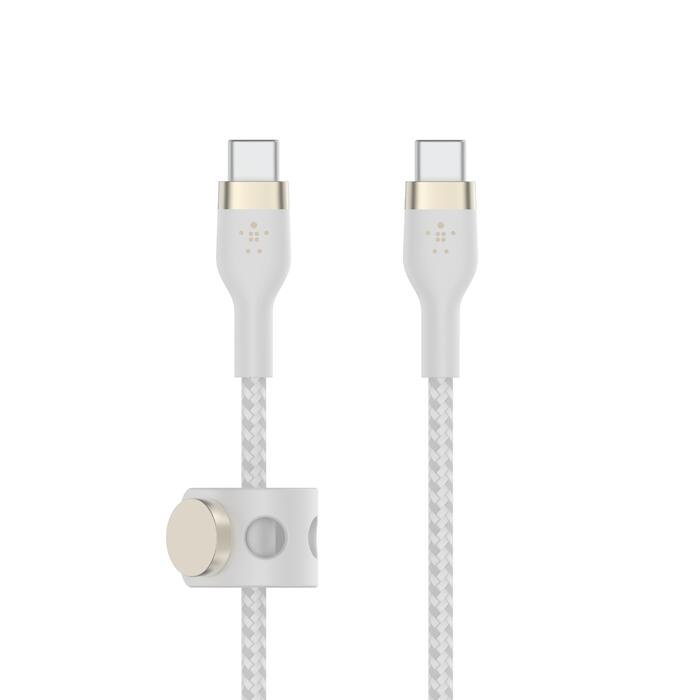 Câble Belkin BoostCharge Pro Flex USB-C vers USB-C (2 m, blanc)