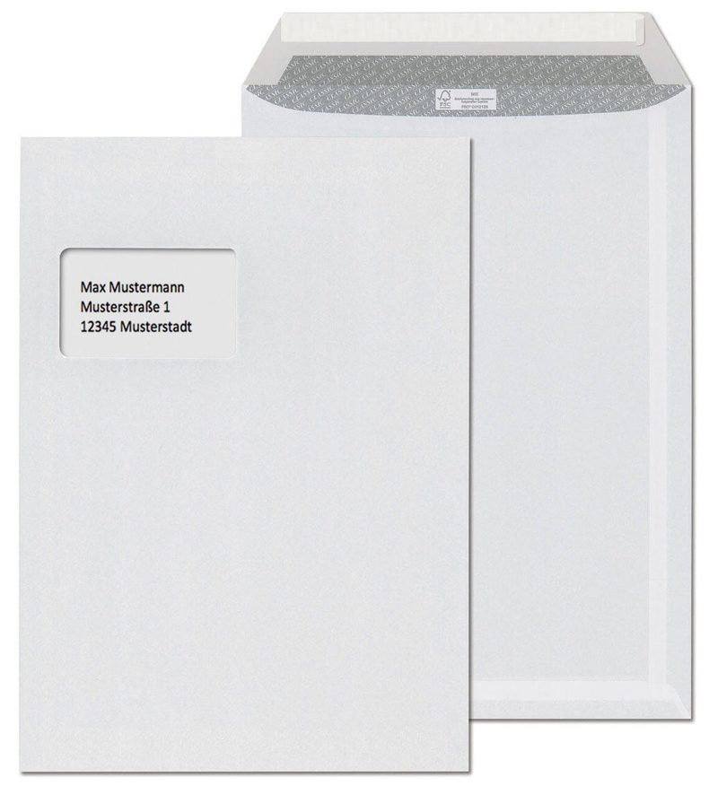 Pochettes d'expédition ÖKI DIN C4 blanches (1 pack = 250 unités) — lot de 250 pièces