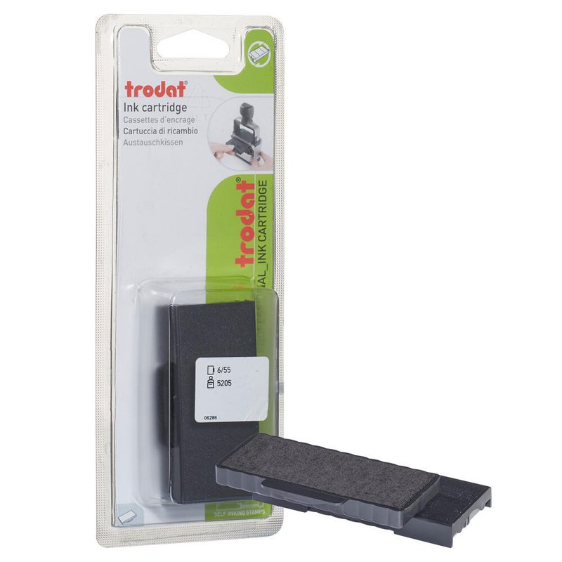 Coussinet encreur de rechange trodat 6,8 x 2,4 cm noir - 1 pack = 2 pièces — lot de 2 pièces